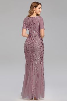 Sparkly Burgundy Beaded Mother of the Bride Dress