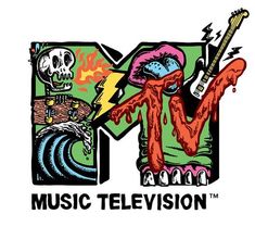 the logo for music television, which features an image of a skeleton holding a guitar