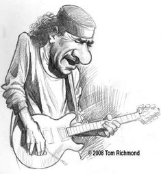 a drawing of a man playing an electric guitar