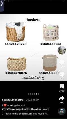 an iphone screen showing the price of baskets and other items for sale in different countries