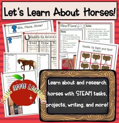 an apple and horse themed lesson for students to learn about horses