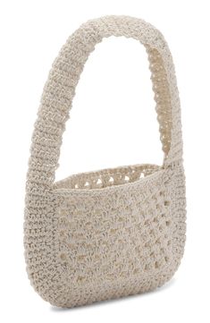 Finish a summery look with a woven handbag that's just the right size for your sunny-day essentials. Open top Shoulder straps 100% polyester Imported Cream Straw Bag With Braided Handles For Day Out, Eco-friendly Beige Hobo Bag For Spring, Trendy Spring Crochet Woven Bag, Eco-friendly Hobo Bag For Daily Use In Spring, Trendy Spring Crochet Bag Woven Style, Trendy Spring Crochet Bag With Woven Details, Trendy Woven Crochet Bag For Spring, Spring Woven Crochet Crossbody Bag, Chic Beige Beach Bag For Spring