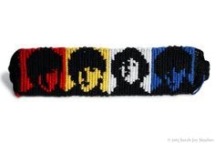 beaded bracelet with the beatles band members in multi - colored colors on it,