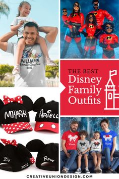 Plan your dream family vacation to Disney but don't forget the most important part, your matching family outfits! Look your best when you pose for pictures at Magic Kingdom, Epcot, Hollywood Studios and Animal Kingdom! We have the best Disney family shirts, hats, magicbands, itineraries, water bottles, tumblers, bags, princess costumes, mickey ears and more. Shop matching Mommy, Daddy & kids ideas. Disney Family Outfits, Pose For Pictures, Family Vacation Tshirts, Disney Family Shirts, Vacation Tshirts, Mickey Mouse Ears Headband, Family Disney Trip