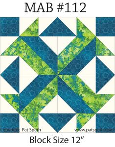 the block is made up of blue and green squares