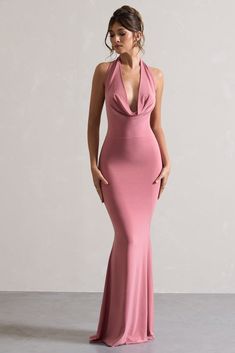 Pink Dress Wedding Guest, Achievement Board, Pink Wedding Guest Dress, Prom Things, Light Pink Maxi Dress, Pink Formal Dress, Wedding Fits, Midi Bridesmaid Dress, Fishtail Maxi Dress