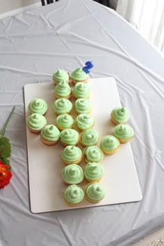 cupcakes are arranged in the shape of an x