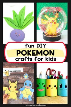 Four examples of DIY Pokemon crafts that kids will love. Diy Pokemon Crafts, 1st Grade Crafts, Pokemon Project, Pokemon Craft, Pokemon Birthday Party, Birthday Activities