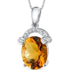 Citrine Pendant Necklace 14 Karat White Gold Oval 2.23 cts P8782 top Jewelry Questions, Citrine Pendant, Good Morning Sunshine, Natural Citrine, Citrine Gemstone, Silver Box, Special Jewelry, Shine Bright, Jewelry Gift Box