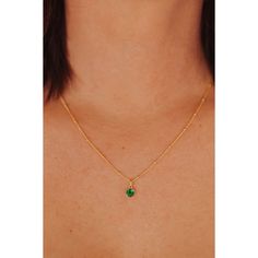 Our dainty Emerald birthstone necklace is part of our new Birthstone Necklace Collection! This beautiful, yet delicate necklace is made with top-quality chain, hardware, and stone. This custom May birthstone necklace is the perfect way to add a small amount of color and meaning to your every day look. Features: Available in 18k gold plated Sterling Silver 15.5" satellite chain + 2 inch extender (17.5 inch total length) Custom Emerald crystal Lobster claw closure Dainty Gemstone Charm Necklace For May Birthstone, May Birthstone Pendant Necklace With Delicate Chain, Everyday May Birthstone Pendant Necklace, Dainty Green Birthstone Necklace For Everyday, Everyday Delicate May Birthstone Necklace, Dainty Everyday Birthstone Necklace With Delicate Chain, Dainty Emerald Necklace With Delicate Chain For Everyday, Green Dainty Birthstone Necklace, Delicate Green Birthstone Necklace