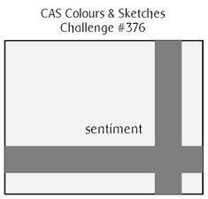 the back side of a white and gray book with text that reads, cas colours & sketches challenge 376 sentiment