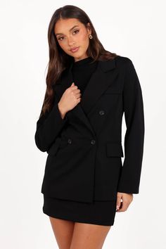 Juliette Blazer - Black - Petal & Pup USA Oversized Style, Breasted Blazer, Double Breasted Blazer, Black Blazer, Black Blazers, Relaxed Style, Chest Pocket, Double Breasted, Must Haves