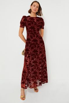 Copper Floral Ralph Velvet Dress | O.P.T Dress Winter Wedding Guest Formal, Texas Fall Wedding Guest Dress, Fall/winter Wedding Guest Dress, Modest Fall Dress, Classy Wedding Guest Dress Fall, Modest Holiday Dress, Copper Dress Outfit Wedding, Modest Christmas Dresses, Fall Floral Bridesmaid Dresses