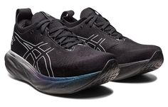 (WMNS)Asics Gel-Nimbus 25 Platinum 'Black Pure Platinum' 1012B435-001 (SNKR/Low Top/Women's/Non-Slip/Wear-resistant) Asics Black Running Shoes For Marathon, Asics Black Sneakers For Marathon, Asics Black Athleisure Running Shoes, Black Asics Running Shoes Athleisure Style, Black Asics Running Shoes For Athleisure, Asics Black Training Running Shoes, Asics Black Running Shoes For Training, Black Asics Running Shoes For Training, Shoes Asics