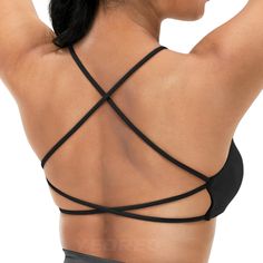 PRICES MAY VARY. 4-Way Stretch Fabric: Made of skin-friendly double-sided high-stretch fabric, soft and comfortable material, moisture wicking and breathable. Strappy open back fitness bra: Thin, delicate straps and open back detail fit your beautiful body perfectly. Stunning Criss Cross back crop and classic neckline design is perfect for a yoga top. Removable padding workout crop: The removable Padded can be adjusted at any time according to your needs. Moderate compression and light support a Back Fitness, Yoga Crop Tops, Low Intensity Workout, Workout Tops For Women, Swimsuit Material, Neckline Designs, Yoga Bra, Women's Sports, 4 Way Stretch Fabric