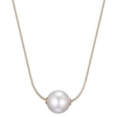 "This stunning Maralux 18k gold over sterling silver freshwater cultured pearl and diamond accent necklace is the perfect way to finish any outfit. This stunning Maralux 18k gold over sterling silver freshwater cultured pearl and diamond accent necklace is the perfect way to finish any outfit. Chain length: 18 in. with 2-in. extender Chain type: box Metal: sterling silver Plating: 18k gold Finish: diamond-cut, polished Packaging: boxedCULTURED PEARL DETAILS Type: freshwater Pearl size: 12 mm - 1