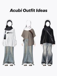 Hijabi Basic Outfit, Acubi Hijabi Style, Acubi Modest Outfits, Acubi Hijab Outfit, Modest Acubi Fashion, Outfit Ideas For Hijab, Modest Acubi, Hijab Fashion Inspiration Casual, Hijabi Outfit Ideas