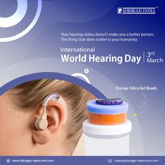 #WorldHearingDay2023 #hearingaids #hearinglossawareness #silicagel #hearingimpaired #sorbeadindia World Hearing Day, Gel Beads, Hearing Aids, Silica Gel, Be A Better Person, Take Care, Moisturizer, India, Make It Yourself