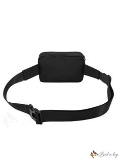 BirdinBag - Womens Stylish Black Fanny Pack - 1 Piece Black Pouch Belt Bag With Adjustable Strap, Black Large Capacity Rectangular Belt Bag, Versatile Black Belt Bag With Adjustable Strap, Casual Black Belt Bag With Adjustable Strap, Versatile Black Belt Bag For School, Black Fanny Pack, Cleaning Materials, Waist Bags, Word Wrap