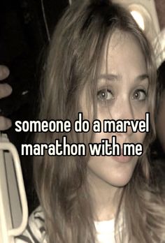 a woman with long hair and the words someone d'a marvelous marathon with me