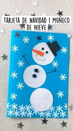 a card with a snowman on it