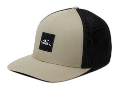 O'Neill Sesh Mesh X-Fit Hat - Caps : Khaki : Complete your sporty casual look with this O'Neill Sesh Mesh X-Fit Hat. Classic trucker hat with six-panel design. Structured front panel and mesh back panels. Flat bill. Logo patch on the front. 54% cotton, 44% polyester, 2% spandex, Imported. Measurements: Circumference: 21 in Brim: 2 1 2 in Product measurements were taken using size SM/MD. Please note that measurements may vary by size. Sports Six-panel Trucker Hat With Logo Patch, Sporty Casual, Panel Design, Fitted Hats, Patch Logo, Trucker Hat, Mesh, Casual Looks, Accessories Hats