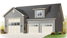 this is an artist's rendering of these garage plans for two car garages