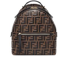 Women's Backpack | FENDI | 24S Fendi Logo Design, Fendi Backpack, Mini Leather Backpack, Fendi Store, Fendi Mini, Mini Mochila, Women Leather Backpack, Designer Backpacks, Mini Backpack