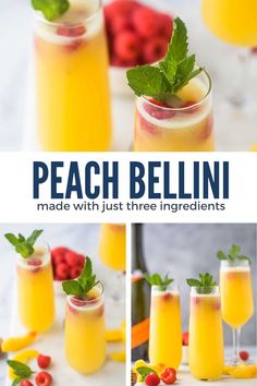 peach bellini made with just three ingredients