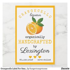 an orange label with the words, organically handcrafted by layingon on it