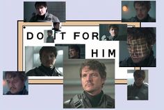 many different pictures of the same person in front of a sign that says, do it for him