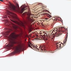 Red masquerade mask women feather venetian ball mask christmas new year party weddings S H I P P I N G - Processed same day or within 24 hours. 1-2 day guaranteed delivery services offered, add items to cart and click on shipping tab for rates. Pls leave a check out note with your need date & contact number (especially for expedited and custom orders) Msg for delivery time frames (Include your state/country). I N C L U D E D Mask comes with matching ribbons S I Z E Measures approx. 7 inches Elegant Red Masks For Carnival, Red Masquerade Mask For Carnival Festivals, Red Masquerade Mask For Carnival, Red Carnaval Festival Masquerade Mask, Red Venetian Masquerade Mask For Carnival, Red Carnival Mask For Festivals, Red Carnival Masks For Festivals, Red Venetian Masks For Carnival, Red Venetian Carnival Mask