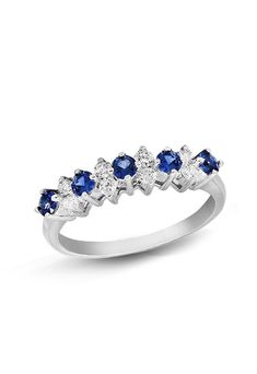 Gemma Blue Sapphire and Diamond Ring, 0.76 TCW Sapphire And Diamond Ring, Effy Jewelry, Blue Sapphire, Sapphire Ring, Diamond Ring, Sapphire, Crown Jewelry, Engagement Rings, Ring