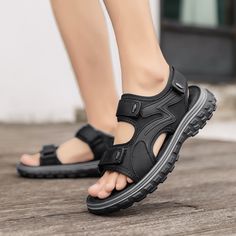 Fit : Fits true to size, take your normal size Style : Classics Occasion : Beach Outsole Material : PU Closure Type : hook loop Sandal Type : GLADIATOR Upper Material : Mesh (Air mesh) Brand Name : XIAOTIEFENG Item Type : sandals Department Name : ADULT       WHAT ABOUT REFUND?   Fast refund,100% Money Back Guarantee. If your product is defective or doesnt work properly, let us know and well send you a replacement one. We believe in our products so much that we offer a 30-day No-Hassle refund po Black Open Toe Flip Flops For Outdoor Activities, Breathable Leather Sandals For Summer, Casual Open Toe Flip Flops For Outdoor Activities, Casual Breathable Flip Flops For Outdoor, Summer Breathable Leather Sandals, Casual Breathable Outdoor Flip Flops, Breathable Casual Outdoor Flip Flops, Casual Durable Sandals For Summer, Casual Durable Summer Sandals