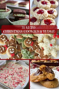 christmas cookies and fudges collage with text overlay