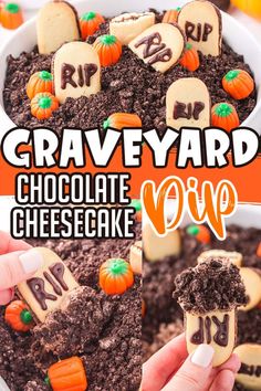 this is an image of graveyard chocolate cheesecake