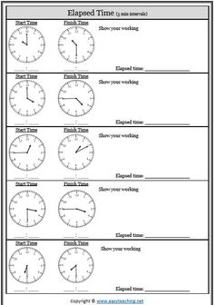 the time worksheet is shown with four clocks on each side and three different times