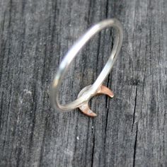 Sterling Silver Ring - Brass Crescent Moon Nickel Free Sterling Silver Crescent Rings, Nickel-free Sterling Silver Crescent Rings, Nickel-free Crescent Sterling Silver Rings, Ring Collection, Very Excited, Ring Collections, Home Studio, Gift Giving, Crescent Moon