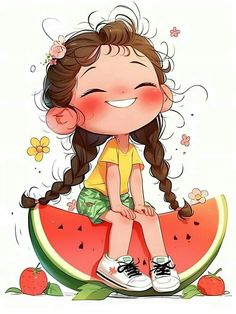 Happy Yalda Night Wallpaper, Watermelon Cartoon, Watercolour Drawings, Fruit Cartoon, Traveling The World, Cute Cartoon Drawings, Countries Around The World, Art Drawings For Kids, Illustration Girl