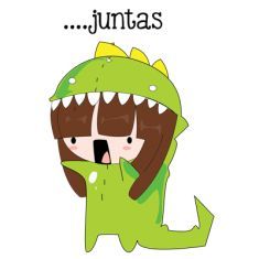 a drawing of a green dinosaur with its mouth open and the words juttas above it