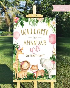 Safari Sign, Wild One Safari Birthday, One Safari Birthday, Deco Jungle