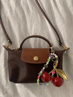 Mini Longchamp LePilage Bag. Bag charms. Bag accessories. Charms Longchamp Charms, Mini Longchamp Bag Aesthetic, Long Champ Bag Mini, Long Champ Mini Bag, Bead Bag Charm, Trend Bags, Bags Accessories Ideas, Accessories Bag, Bag Accessories Aesthetic