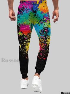 Russoo - Mens Casual Tie Dye Drawstring Sweatpants: Straight Leg, Loose Fit Joggers with Slight Stretch, Ideal for Spring and Summer Wear Sweatpants Straight Leg, Drawstring Sweatpants, Casual Cargo Pants, Casual Tie, Fitted Joggers, Rain Pants, Mens Casual, Mens Spring, Casual Fall