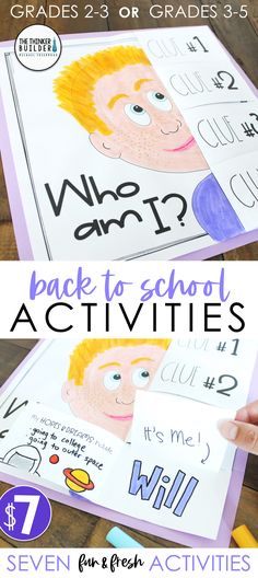 the back to school activities for kids with text overlay