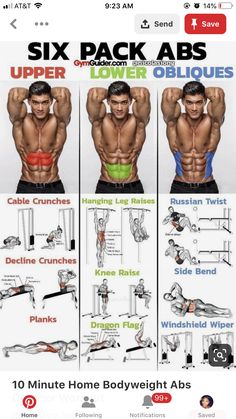 the six pack abs workout routine is shown in this screenshoter's instagram