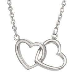 Tiara Alt Jewelry, Michelle Lee, White Png, Double Heart Necklace, Sterling Silver Heart Pendant, Silver Heart Pendant, Heart Chain, Necklace Brands, Silver Heart Necklace