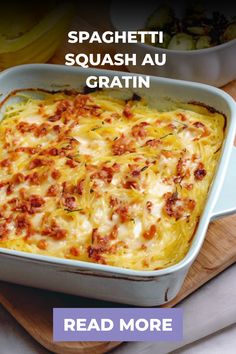 [object Object] Spaghetti Squash Au Gratin, Optavia Plan, Squash Au Gratin, Gratin Recipes, Squash Gratin, Stuffed Squash, Vegan Spaghetti, Au Gratin Recipes, Spaghetti Squash Casserole