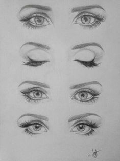 the different types of eyes are shown in this drawing