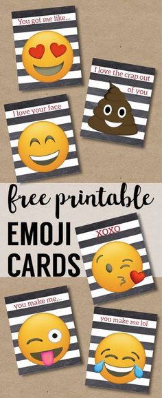 the free printable emoji cards are perfect for kids to use on their crafts