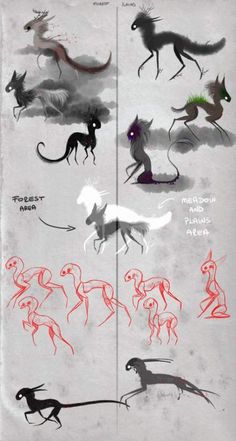 32 Ideas Concept Art Fantasy Characters Awesome #art Odd Creatures Drawing, Creature Design Tips, Shadow Creature Art, Shadow Character Design, Shadow Oc, Shadow Animals, Creature Oc, Creatures Mythical, Shadow Walker